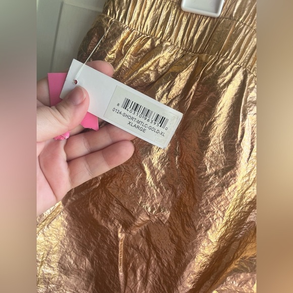 Simply Southern Women’s NWT Gold Metallic High Waisted 70s Style Retro Shorts XL - Picture 6 of 6